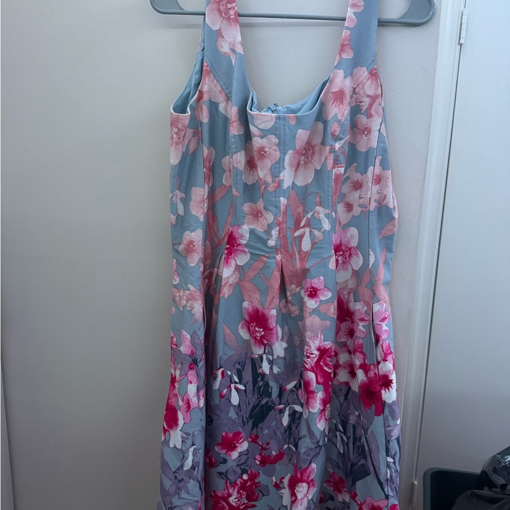 Nine West Blue and Pink Floral Dress